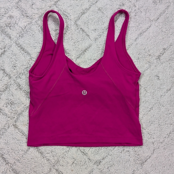 Lululemon Top Womens 2 Pink Raspberry Align Tank A/B Tight Fit Cropped Nulu - Picture 5 of 6